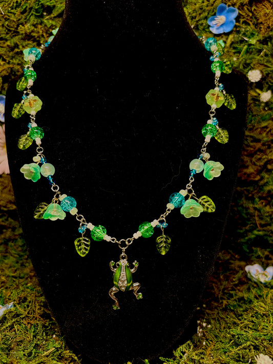 Frog In The Lilies Necklace